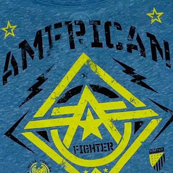 AMERICAN FIGHTER Blue 2T Long Sleeve T-Shirt A22-3C Box 2 (15) - Picture 6 of 6